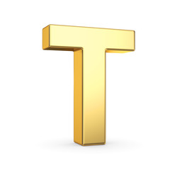 Poster - 3D golden letter isolated with clipping path on white
