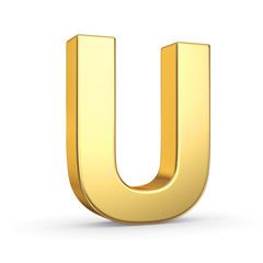 Poster - 3D golden letter isolated with clipping path on white