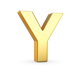 Poster - 3D golden letter isolated with clipping path on white
