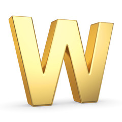 Poster - 3D golden letter isolated with clipping path on white