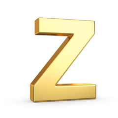Poster - 3D golden letter isolated with clipping path on white