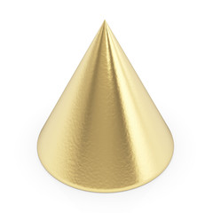 Poster - Golden 3d cone isolated with clipping path