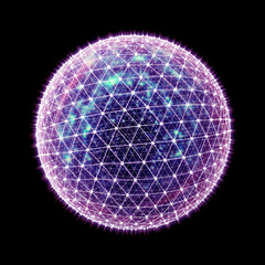 Poster - Abstract 3d global network render on black