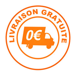 Wall Mural - livraison gratuite sur bouton web rond orange