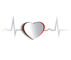 Wall Mural - Heart and cardiogram