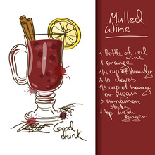 Illustration With Mulled Wine Cocktail