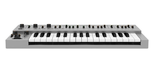 Wall Mural - gray synthesizer isolated on white background