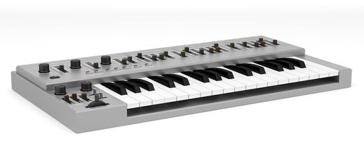 Wall Mural - gray synthesizer isolated on white background