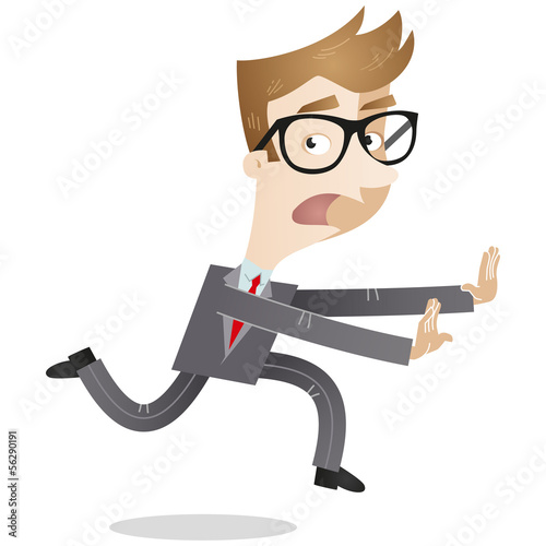 Businessman, Running, Scared Stock Vector 