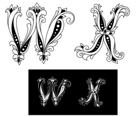 Wall Mural - Title retro letters W and X