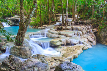 Erawan waterfall in Kanchanaburi province of Thailand