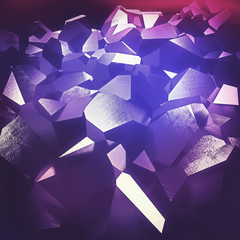 Poster - beautiful abstract purple crystals backgournd - cgi render.