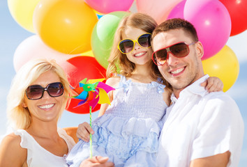 Poster - family with colorful balloons