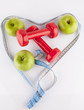 © stnbl34 - Apple, measurement tape and dumbbell