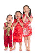 © WONG SZE FEI - Group of oriental children wishing you a happy Chinese New Year