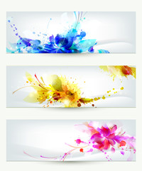 Aufkleber - Set of three headers. Abstract artistic Backgrounds