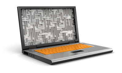 Poster - Laptop and Maze (clipping path included)