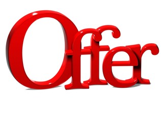 Poster - 3D Word Offer on white background