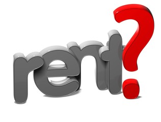Aufkleber - 3D Word Rent on white background