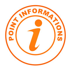 Sticker - point informations sur bouton web rond orange