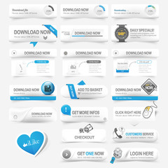 Wall Mural - web design template elements navigation buttons with icons
