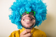 © Eugenio Marongiu - crazy funny young man with blue wig