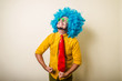 © Eugenio Marongiu - crazy funny young man with blue wig