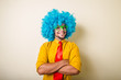 © Eugenio Marongiu - crazy funny young man with blue wig