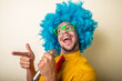 © Eugenio Marongiu - crazy funny young man with blue wig