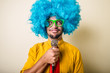 © Eugenio Marongiu - crazy funny young man with blue wig