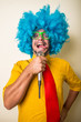 © Eugenio Marongiu - crazy funny young man with blue wig