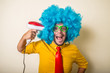 © Eugenio Marongiu - crazy funny young man with blue wig