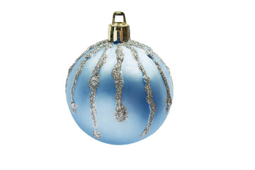 Poster - Blue christmas ball with silver