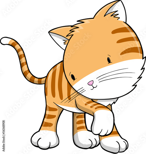 Obraz w ramie Kitten Cat Vector Illustration Art
