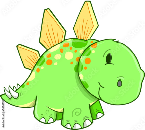 Fototapeta na wymiar Cute Stegosaurus Dinosaur Vector Illustration