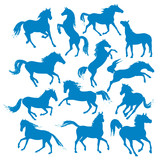Fototapeta Konie - horses-silhouettes