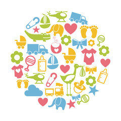 Naklejka na meble baby icons