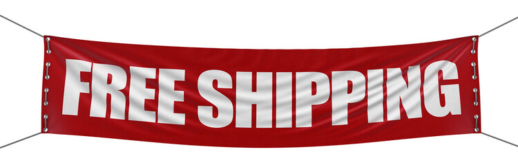 Poster - “free shipping” banner  (clipping path included)