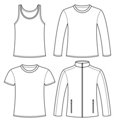 Wall Mural - Singlet, T-shirt, Long-sleeved T-shirt and Jacket template