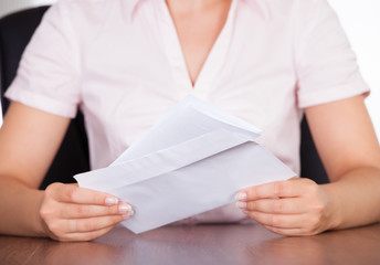 Wall Mural - Businesswoman With White Envelope