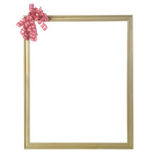 Gold Picture Frame With Christmas Bow