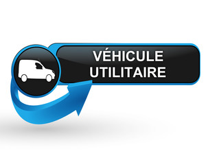 Sticker - véhicule utilitaire sur bouton web design bleu