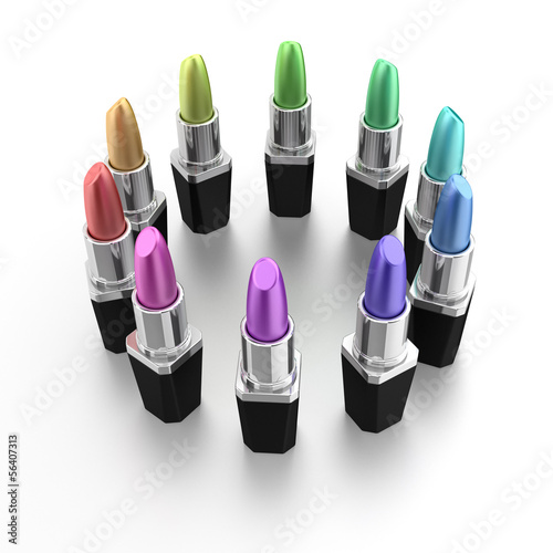 Naklejka - mata magnetyczna na lodówkę Colorful lipstick