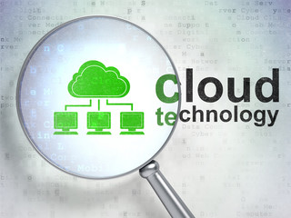 Wall Mural - Cloud technology concept: Cloud Network and Cloud Technology wit