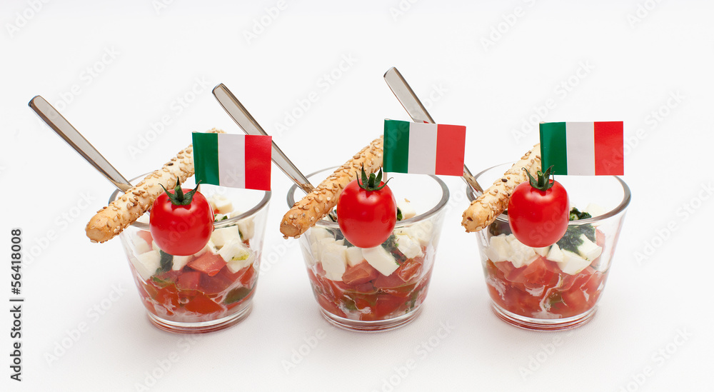 Fototapete Antipasti Tomate Mozzarella Im Glas Fototapeten Fineart Collection