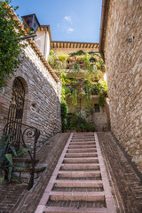 Wall Mural - Vicolo con fiori, Assisi