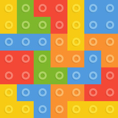 Poster - Color constructor blocks seamless pattern