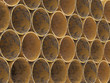 Yellow Metel drainage pipes stacked