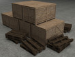 3d render wooden case isolated with clipping path