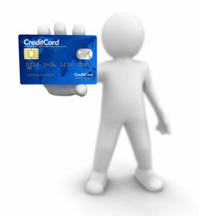 Poster - Man with Credit Card (clipping path included)